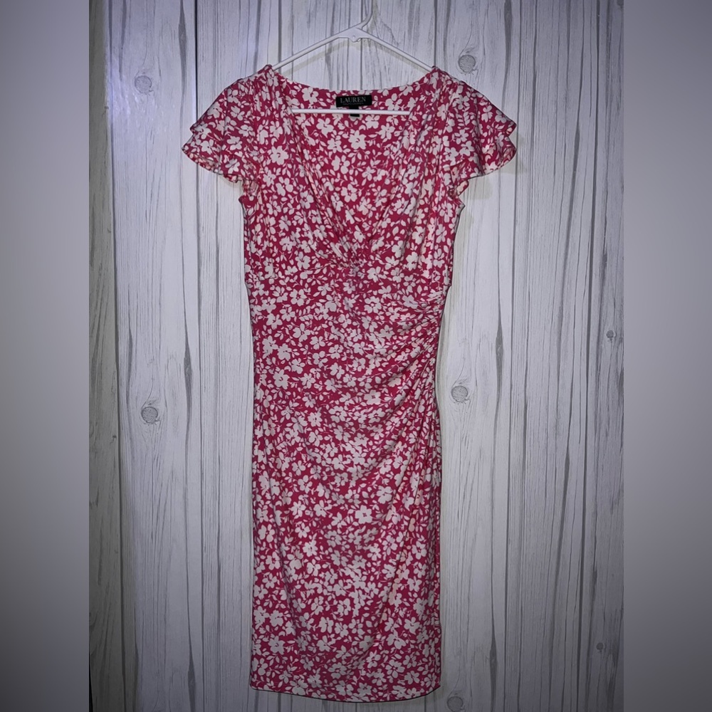 Lauren Ralph Lauren Pink Floral Dress size 4